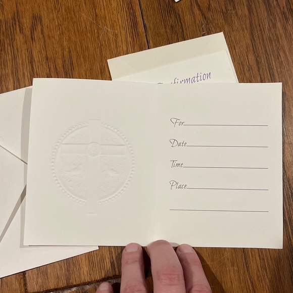 COMMUNION BAPTISM CONFIRMATION INVITATION CARDS 8 WITH ENVELOPES NOS CROSS FAITH - Picture 6 of 7